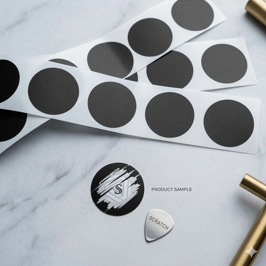 Scratch off Stickers 25mm Round Black x 25