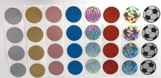 Round Scratch off Stickers 12mm to 25mm diameter