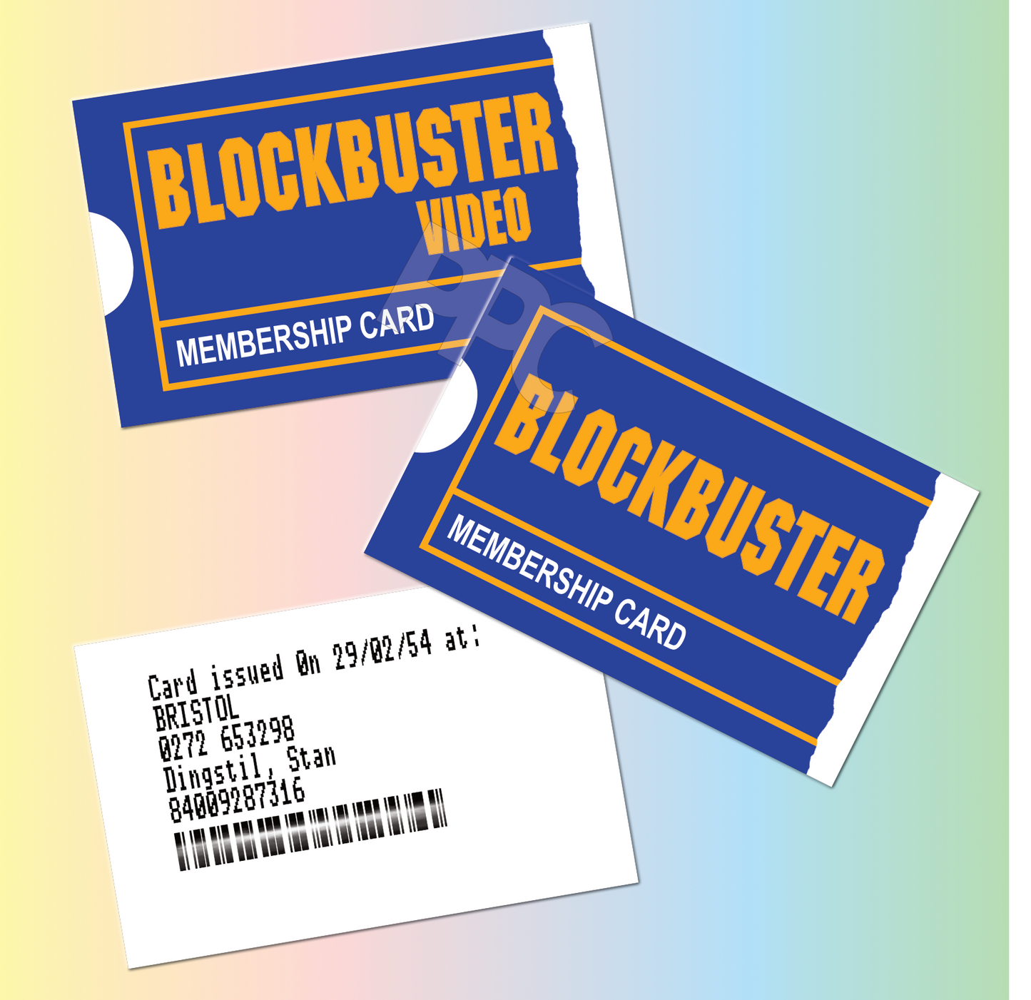Blockbuster Video Club Membership Card, Personalised Reproduction