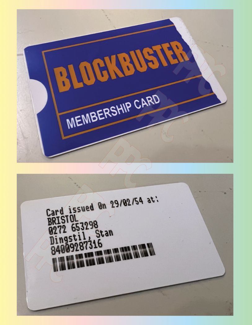 Blockbuster Video Club Membership Card, Personalised Reproduction