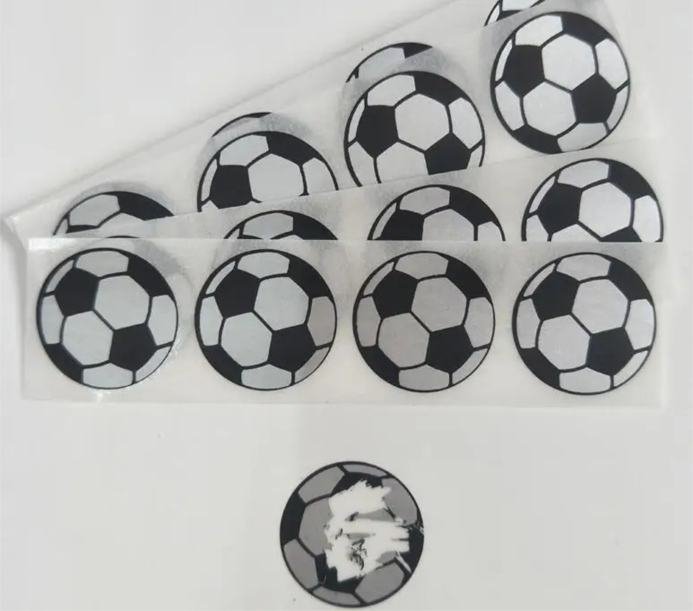 Scratch off stickers 25mm Round, Black, Blue, Gold, Red, Silver. Holographic, Football, clover